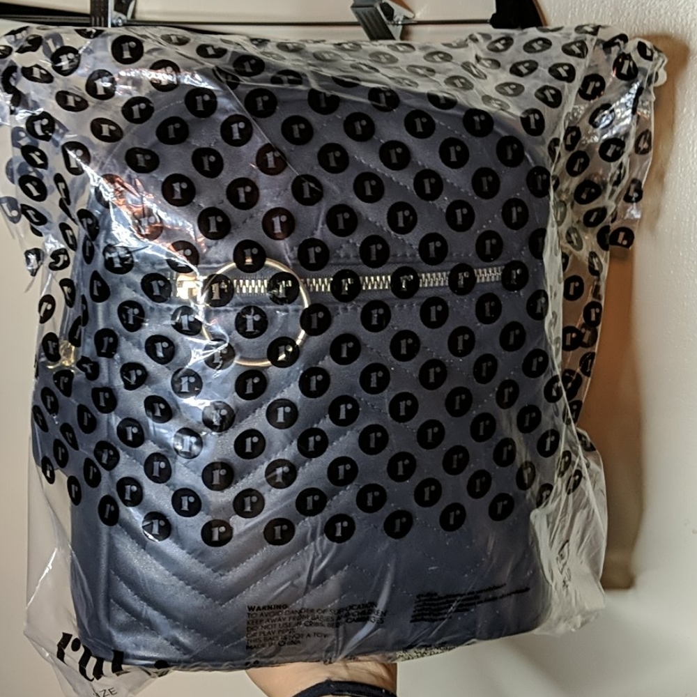 RUBI Mini Pleather Backpack Chevron Detail NWT